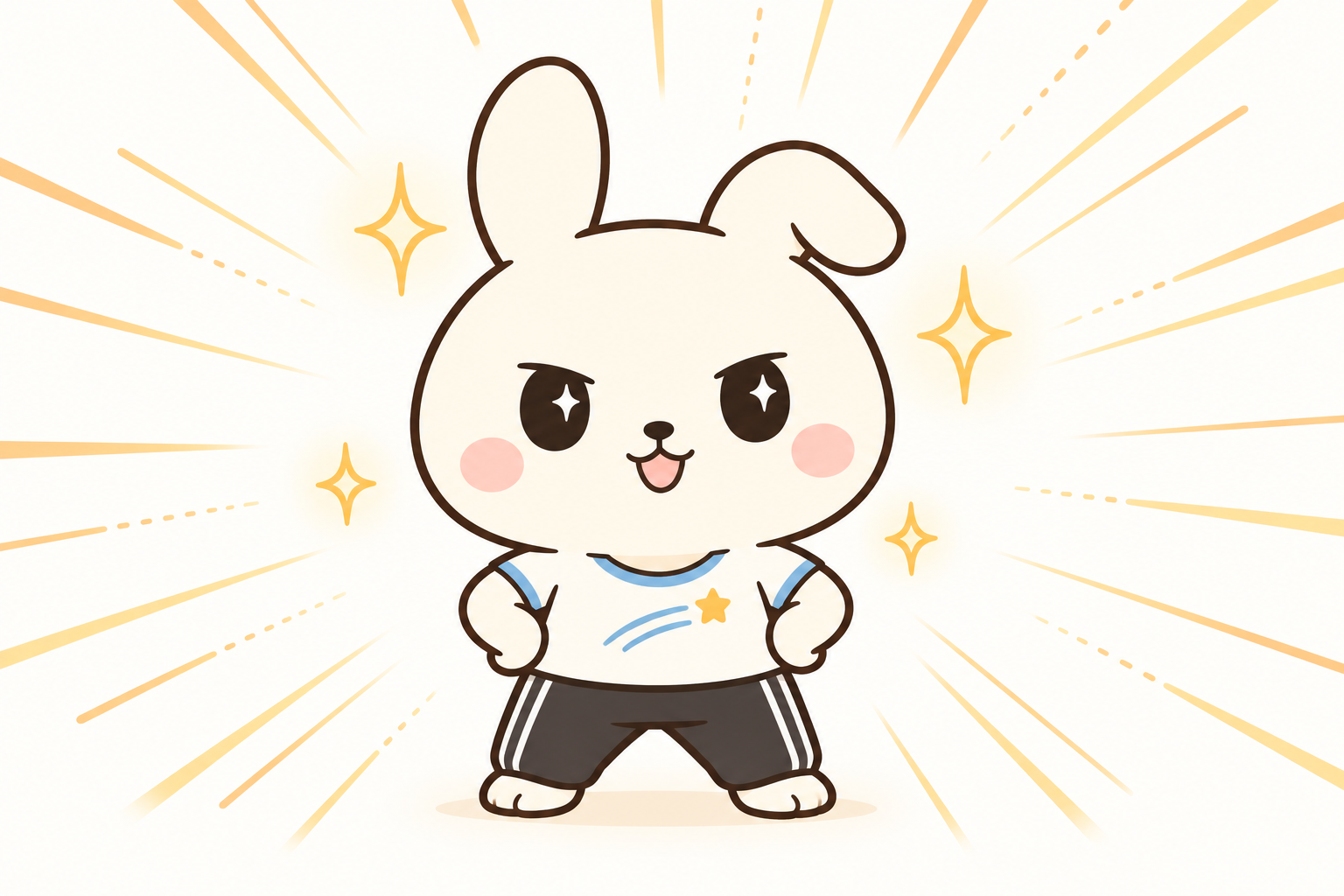 自信のある表情で胸を張るのんちゃん